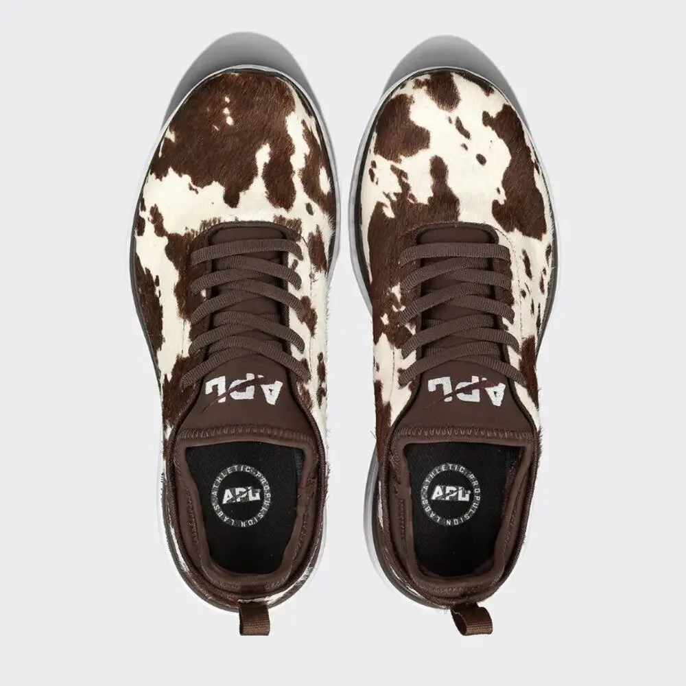 APL Women's Deep Brown White Cow Iconic Phantom Sneakers Size 8
